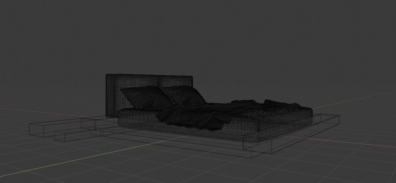 Platform Bed 3D model_3