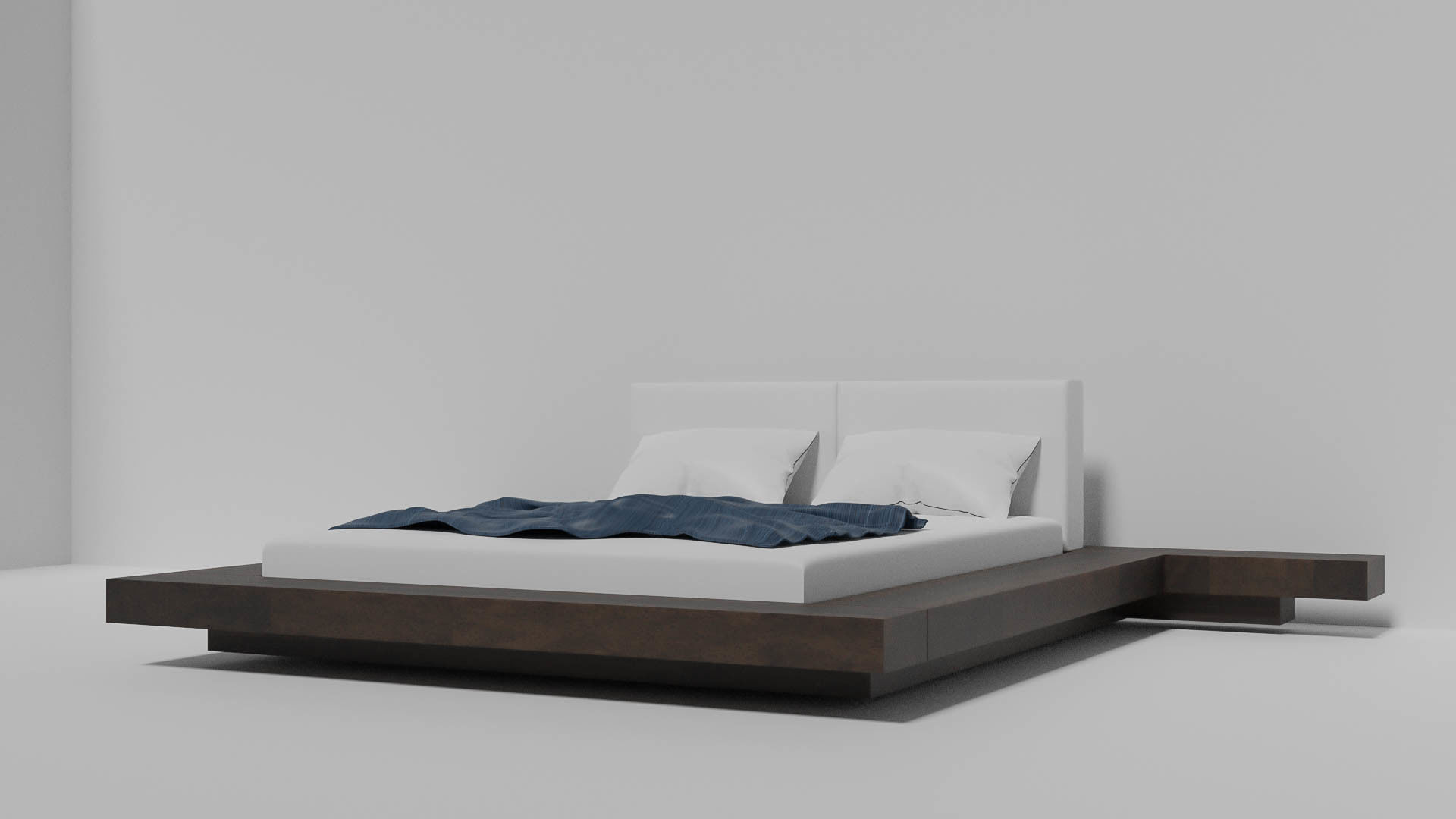 Platform Bed 3D model_2