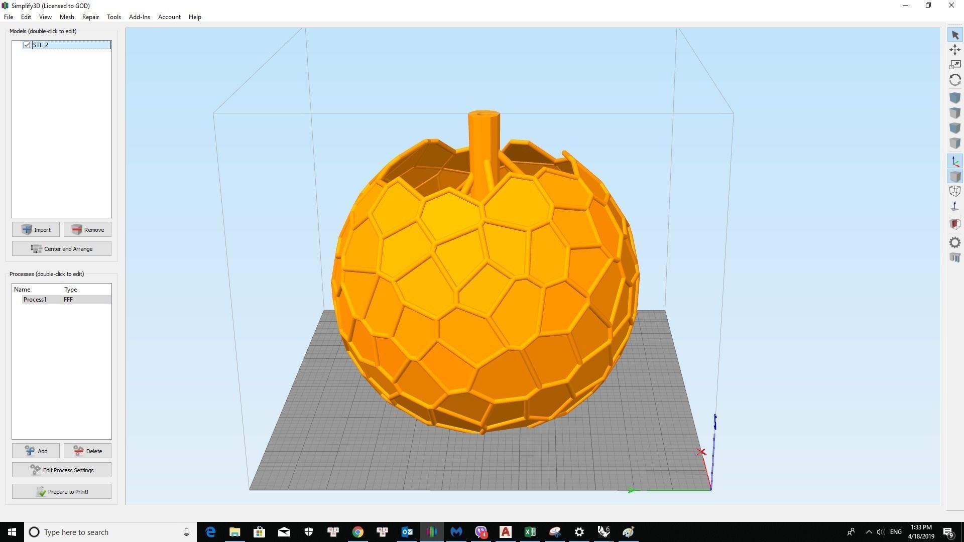 Tree Voronoi Art Lampshade 3D print model_4