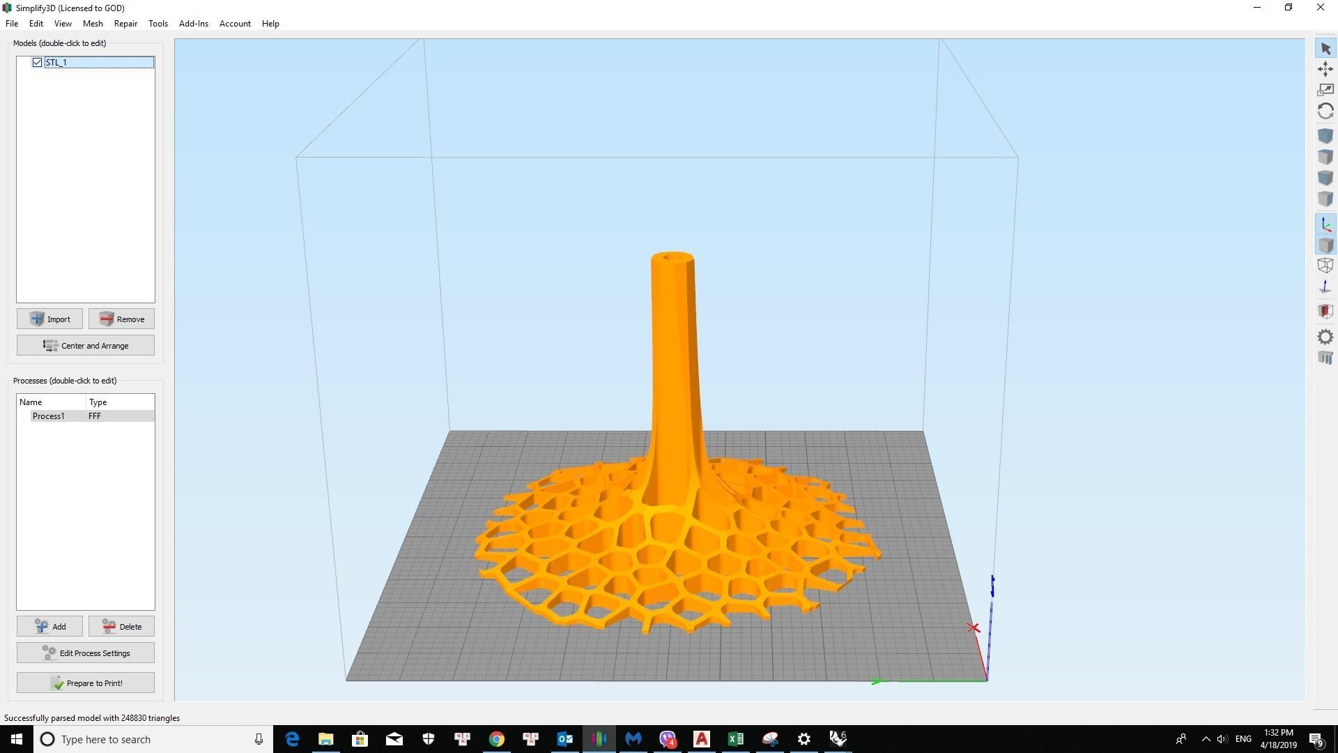 Tree Voronoi Art Lampshade 3D print model_3