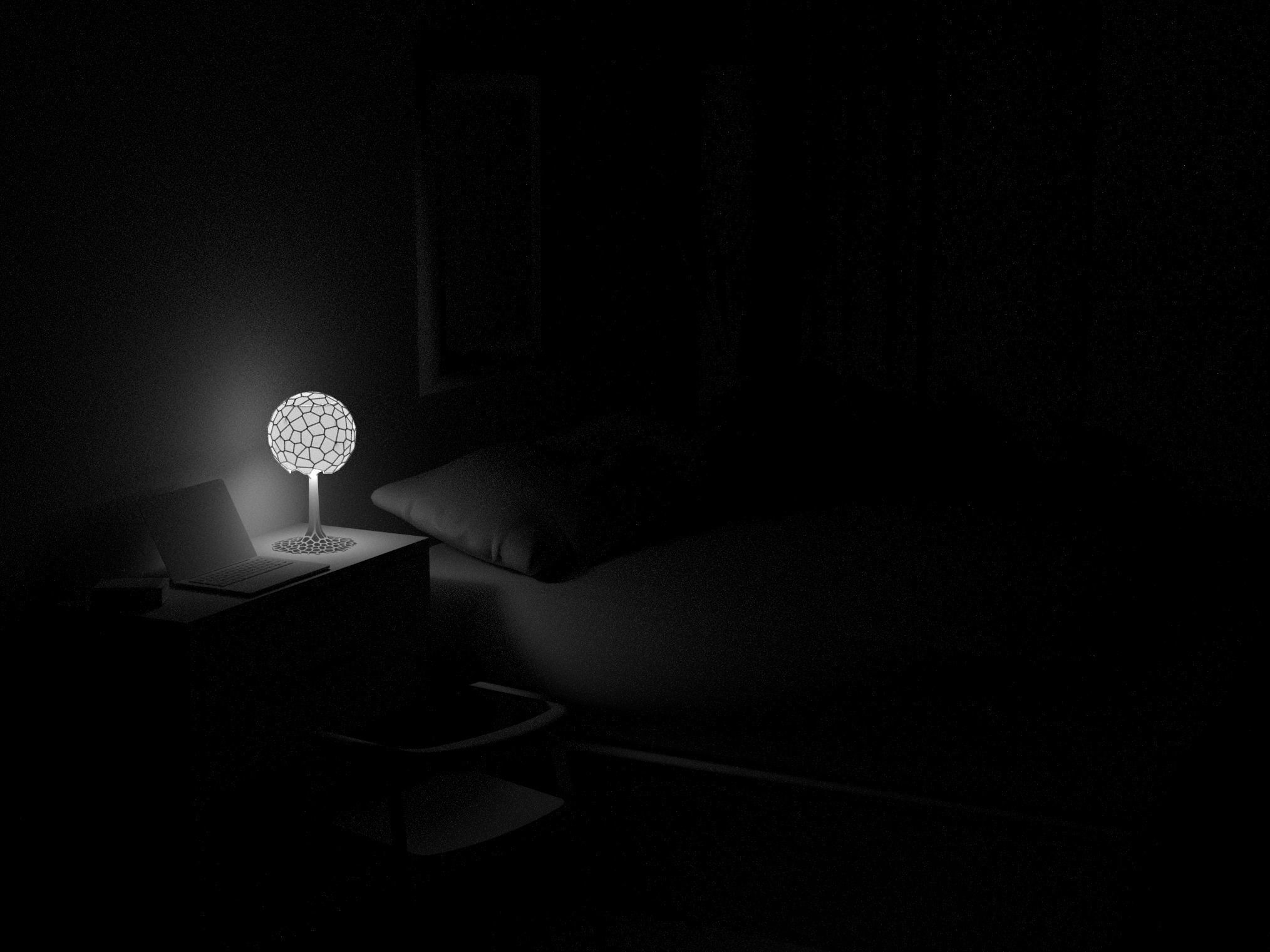 Tree Voronoi Art Lampshade 3D print model_1