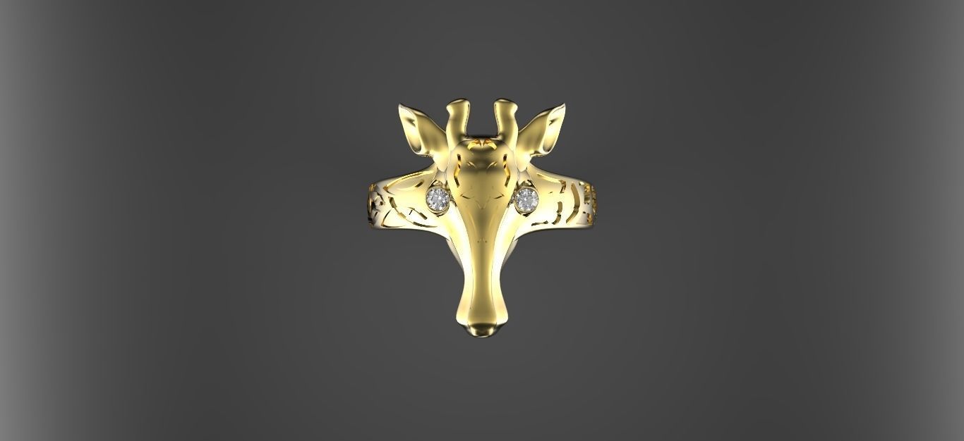 Giraffe Ring 3D print model_0