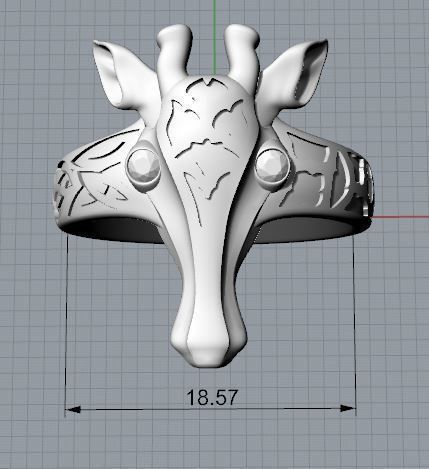 Giraffe Ring 3D print model_4
