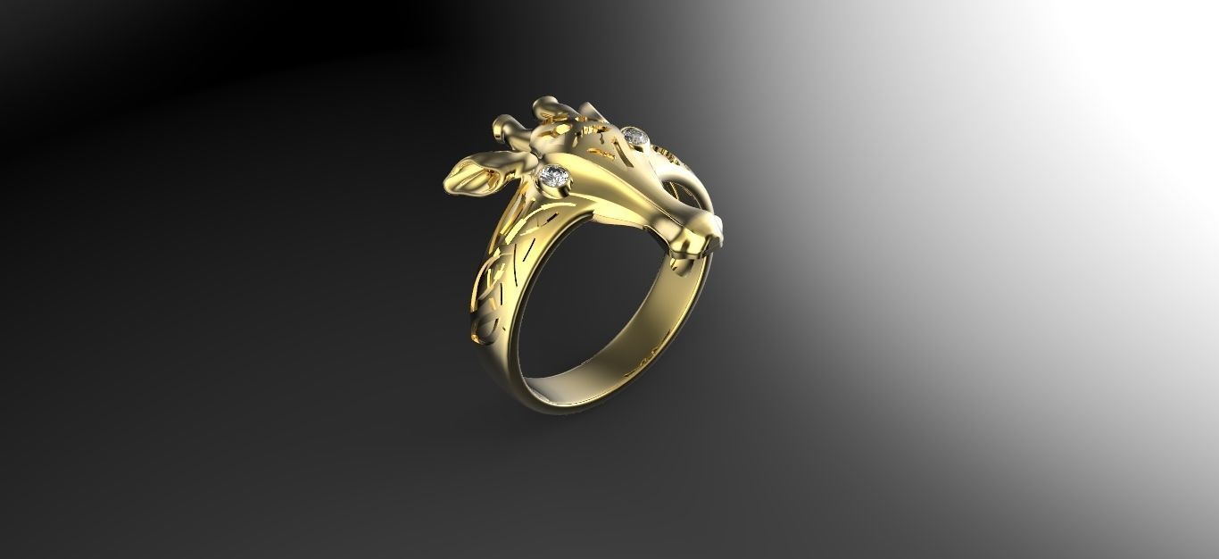 Giraffe Ring 3D print model_1
