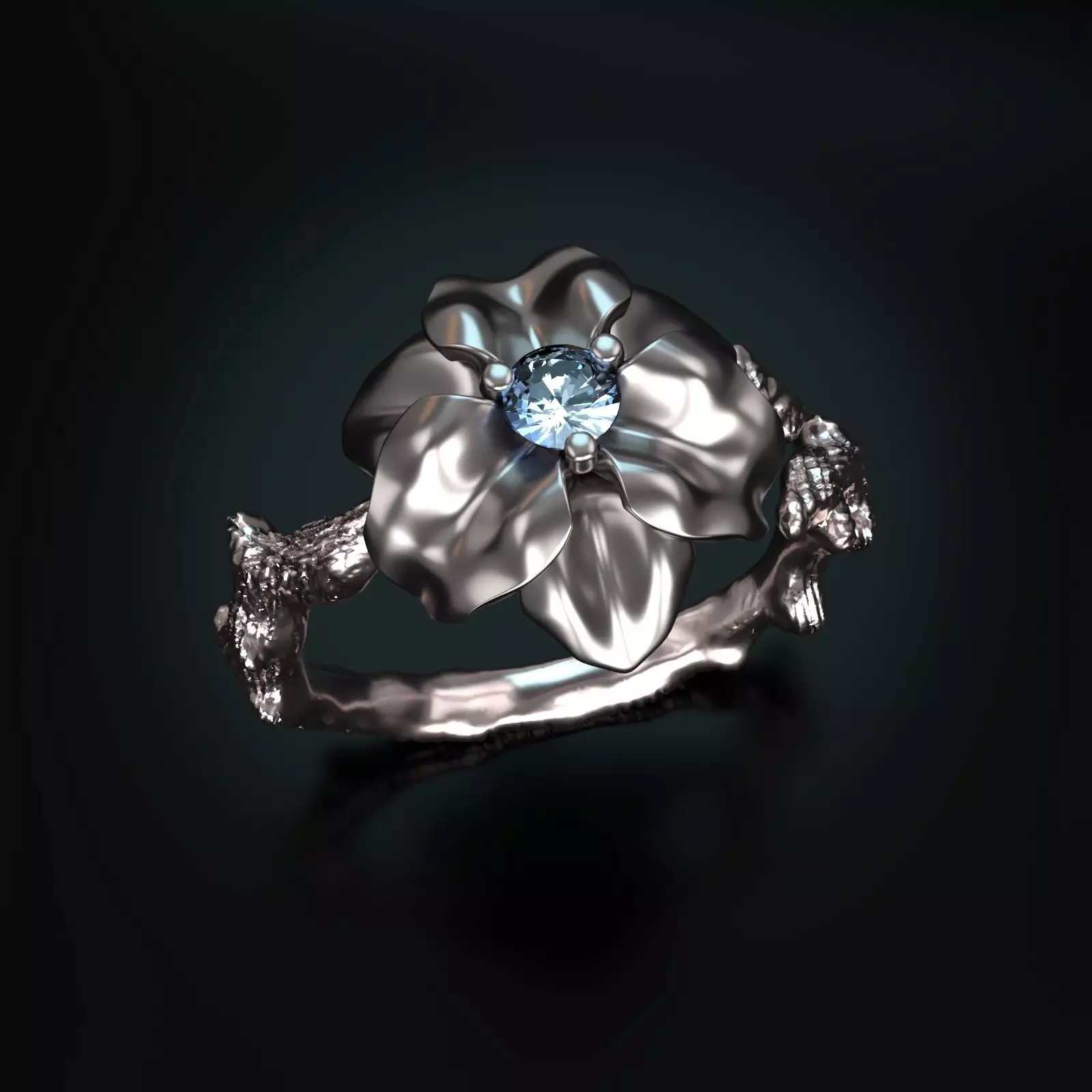 Flower Ring 3D print model_0