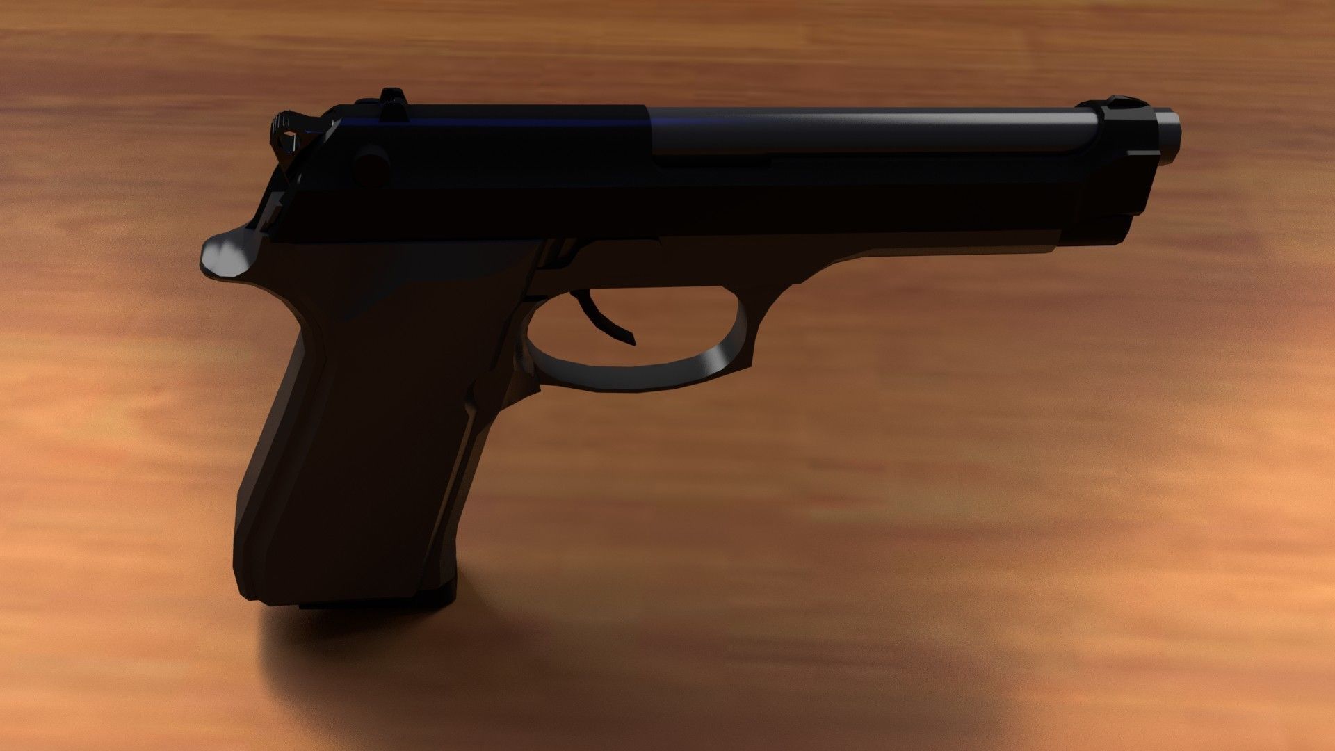Beretta M9 Free low-poly 3D model_3