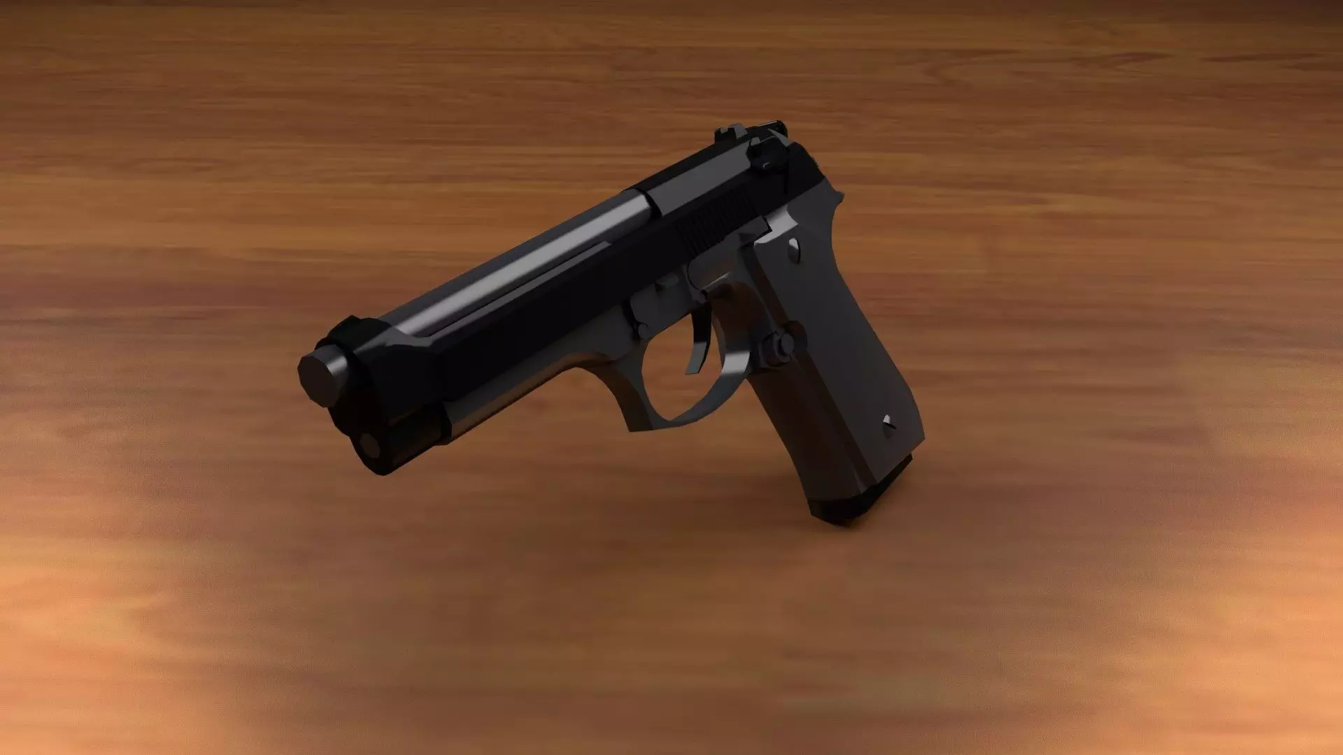 Beretta M9 Free low-poly 3D model_0