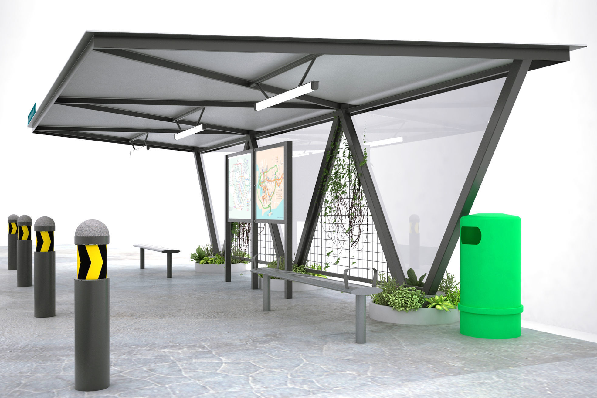 BUS SHELTER 3D model_4