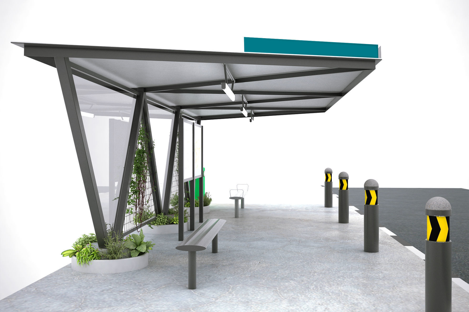 BUS SHELTER 3D model_2