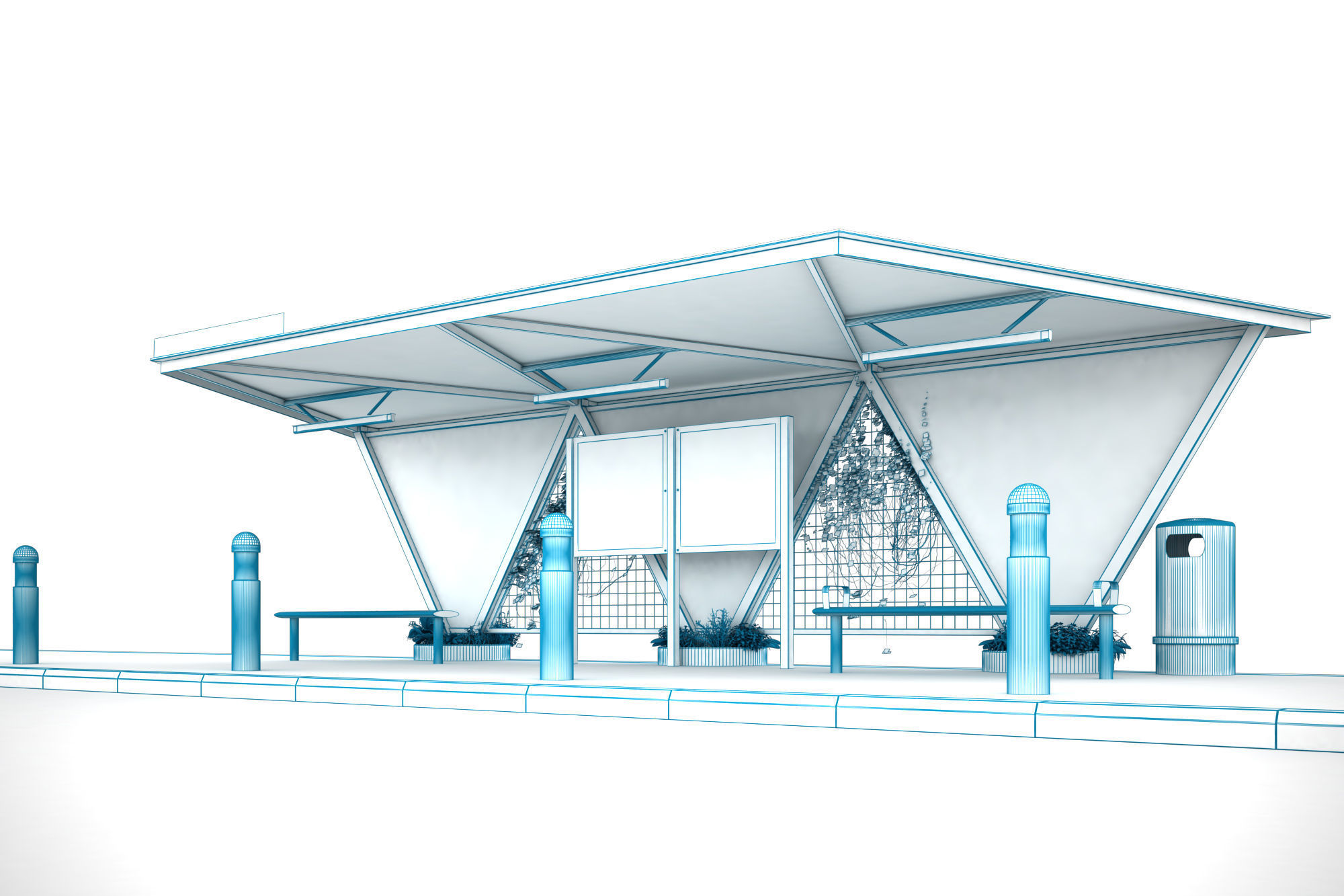 BUS SHELTER 3D model_6