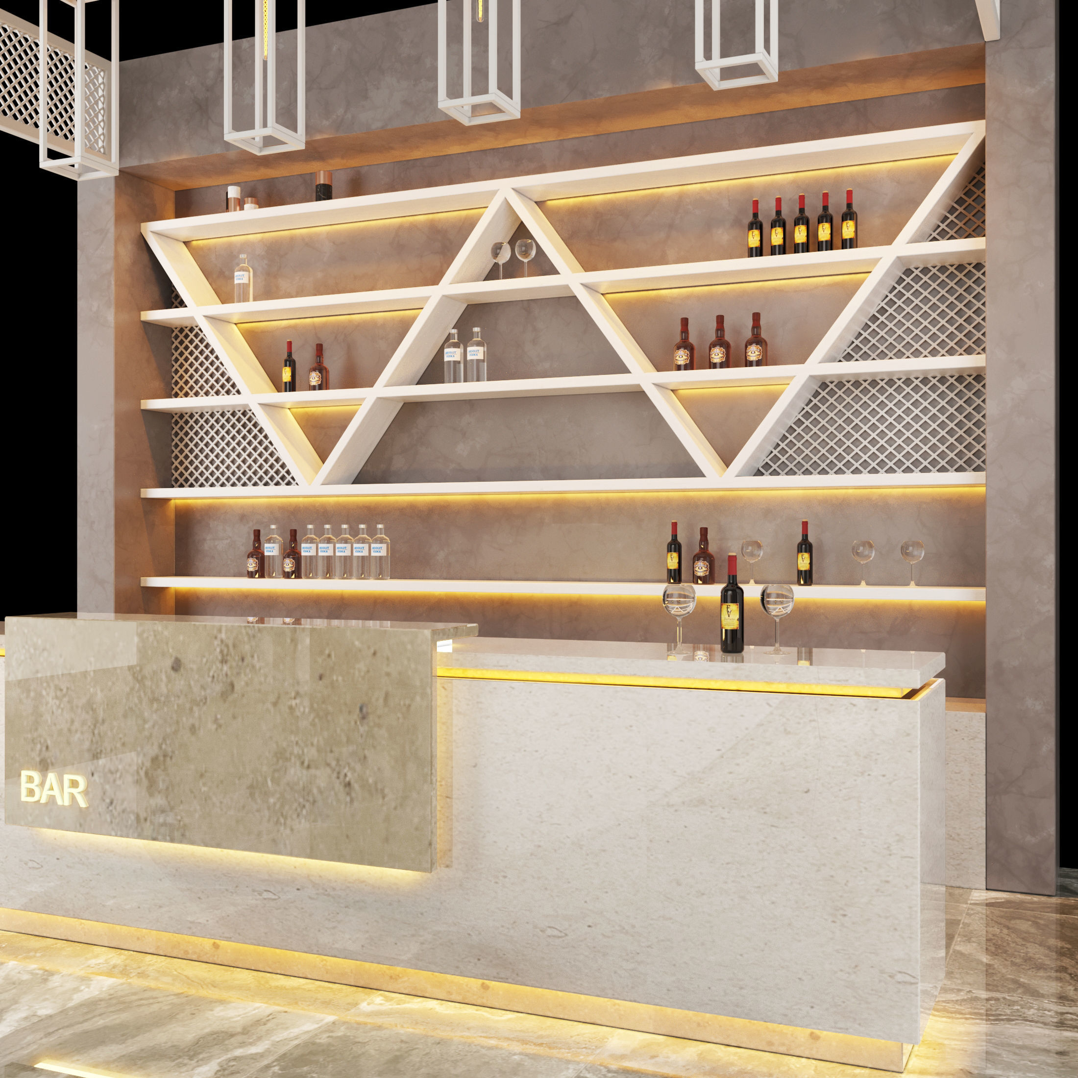 Loft  bar 3D model_1