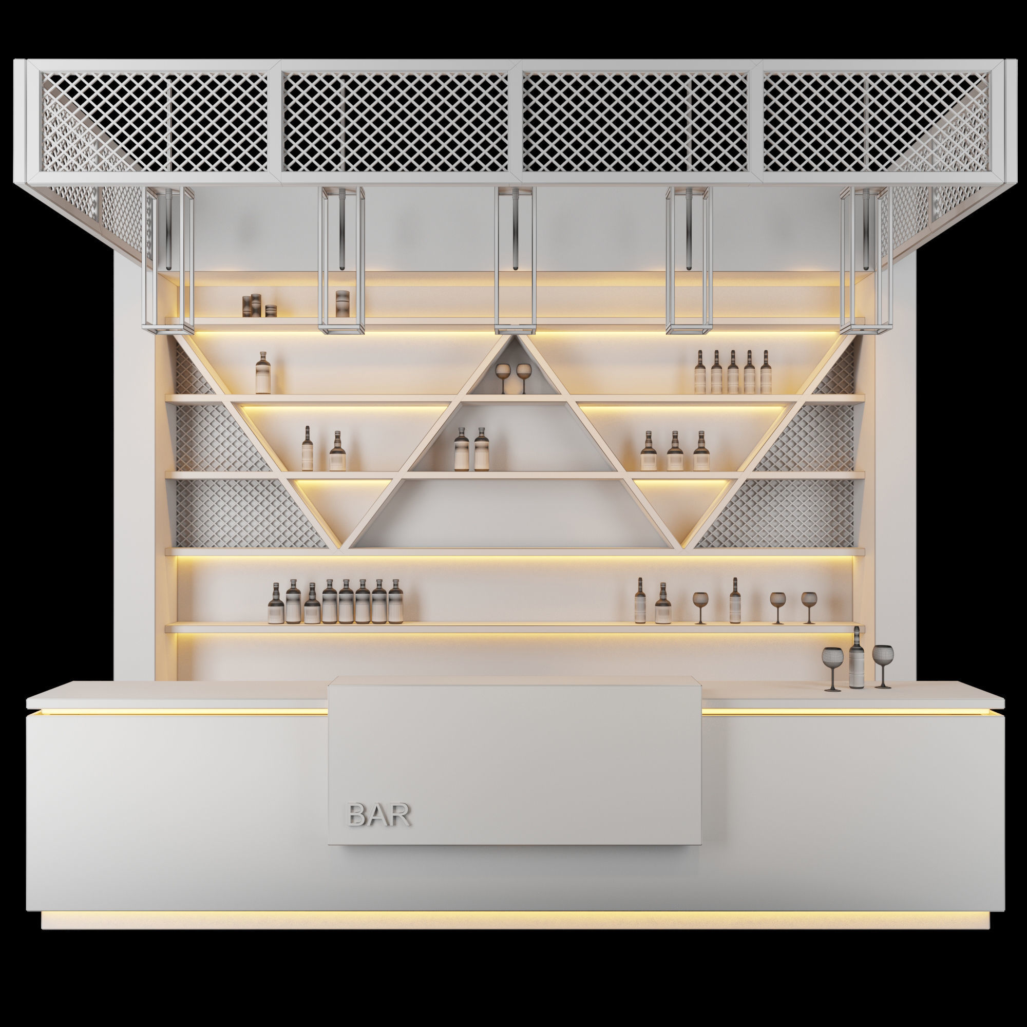 Loft  bar 3D model_2