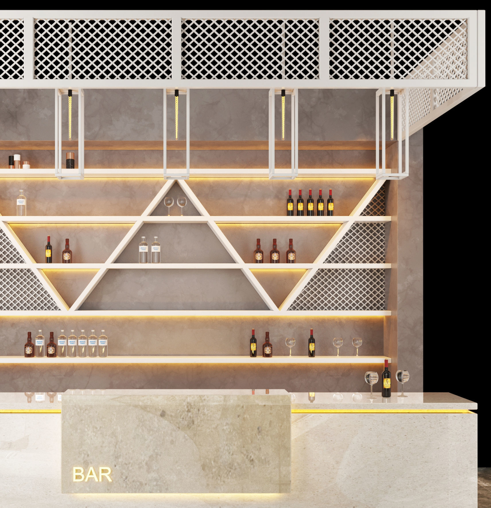 Loft  bar 3D model_3