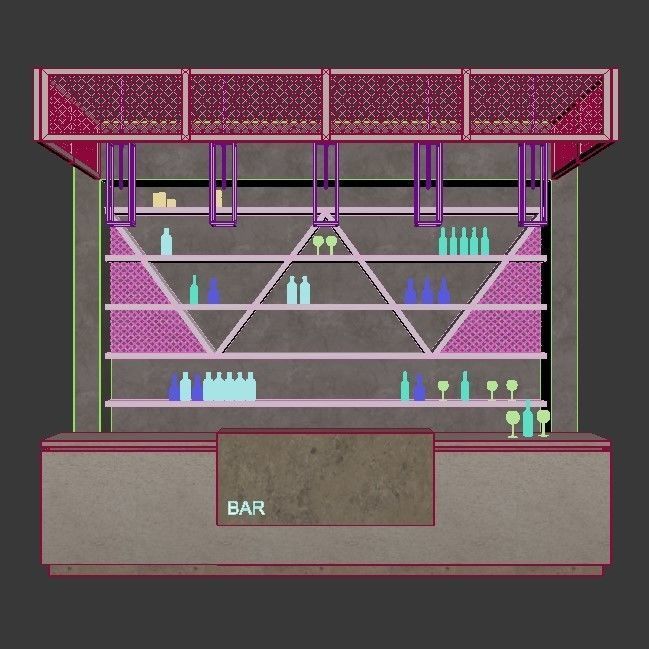 Loft  bar 3D model_5