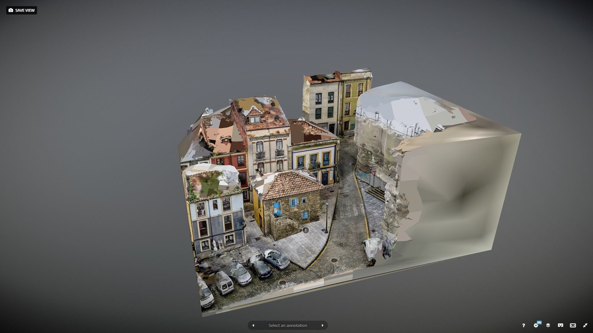 Old town photogrammetry raw scan 3D model_4