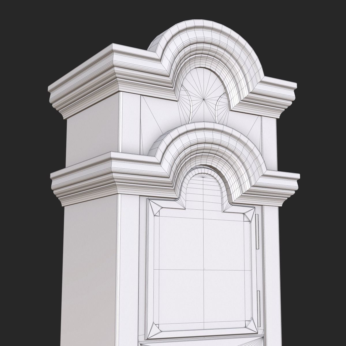 Old Antique Grandfather Clock PBR Low-poly 3D model_9