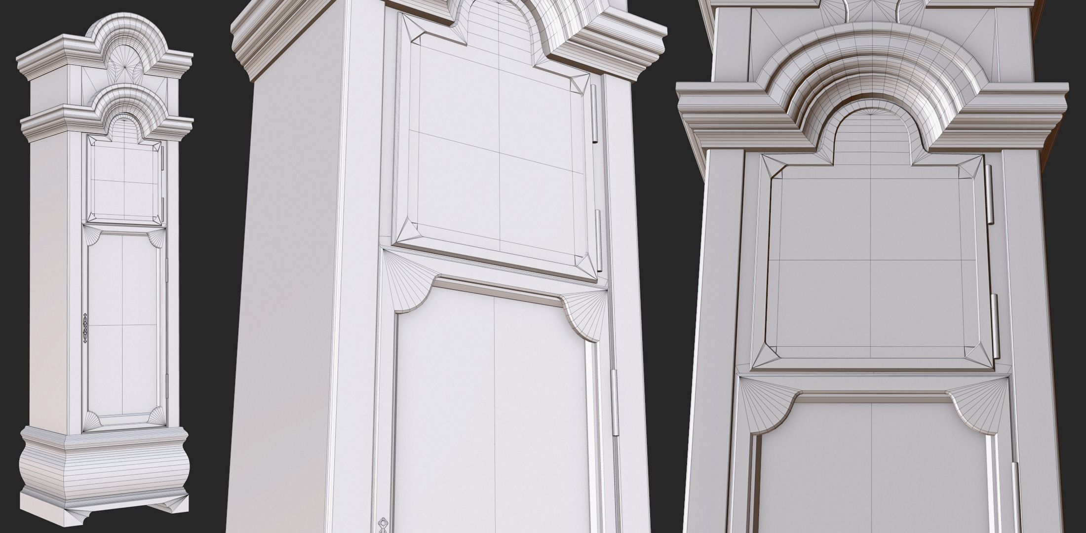 Old Antique Grandfather Clock PBR Low-poly 3D model_6