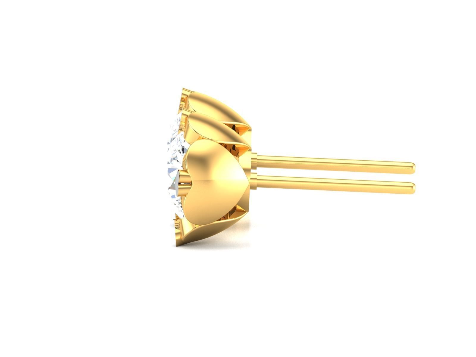 Women solitaire earrings 3dm stl render detail 3D print model 3D print model_7