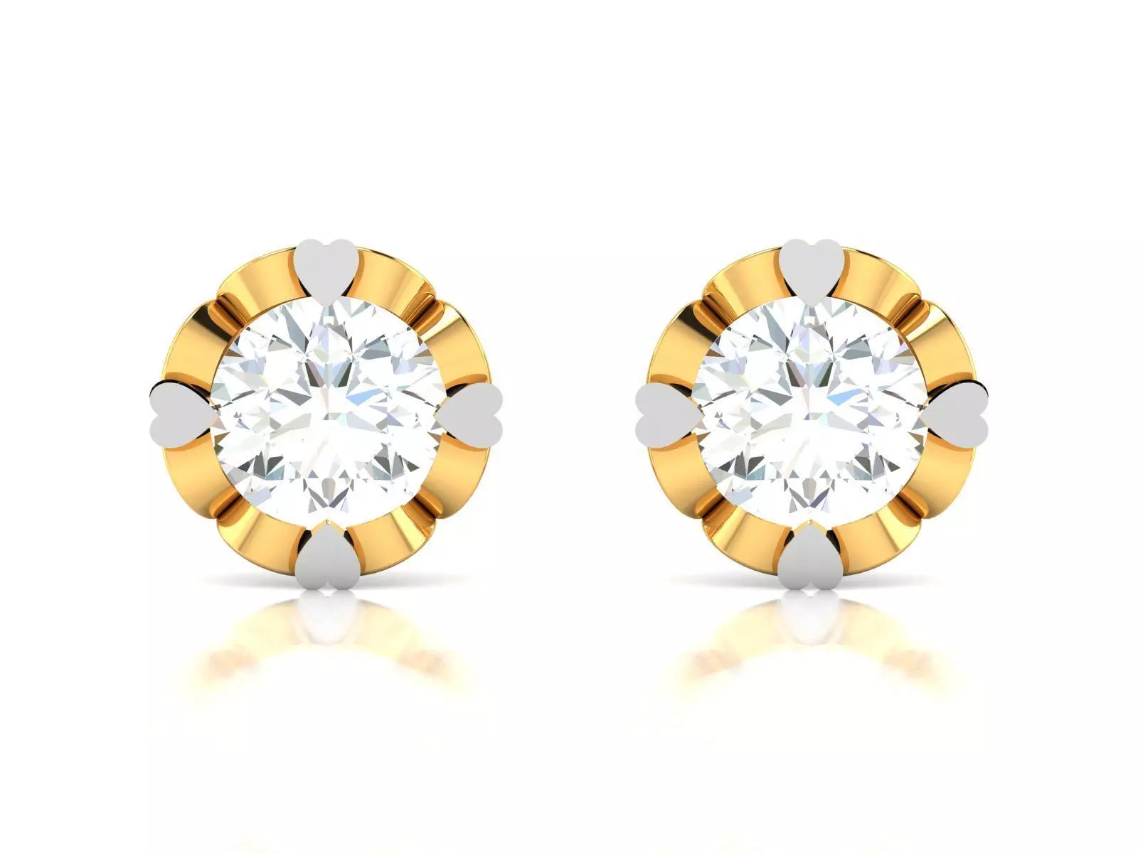 Women solitaire earrings 3dm stl render detail 3D print model 3D print model_0