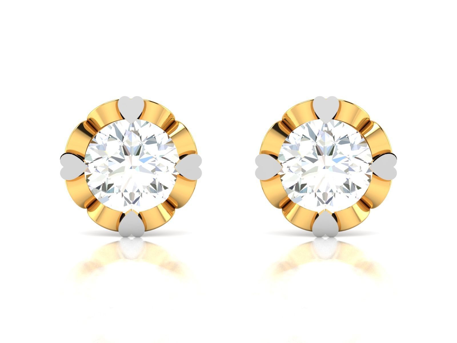 Women solitaire earrings 3dm stl render detail 3D print model 3D print model_5