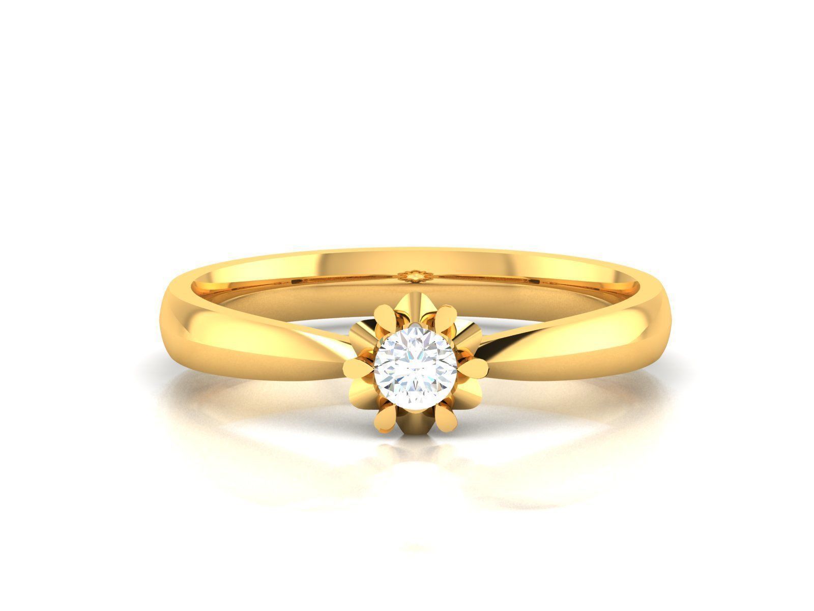 Women solitaire ring 3dm stl render detail 3D print model 3D print model_7