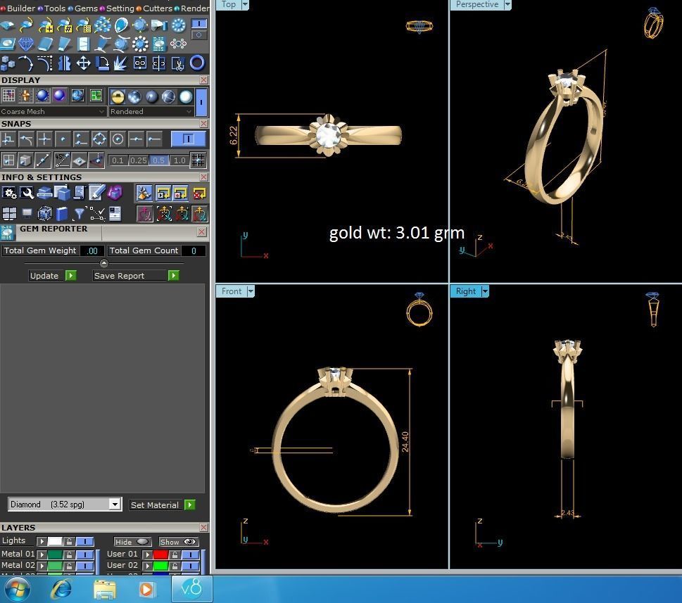 Women solitaire ring 3dm stl render detail 3D print model 3D print model_17