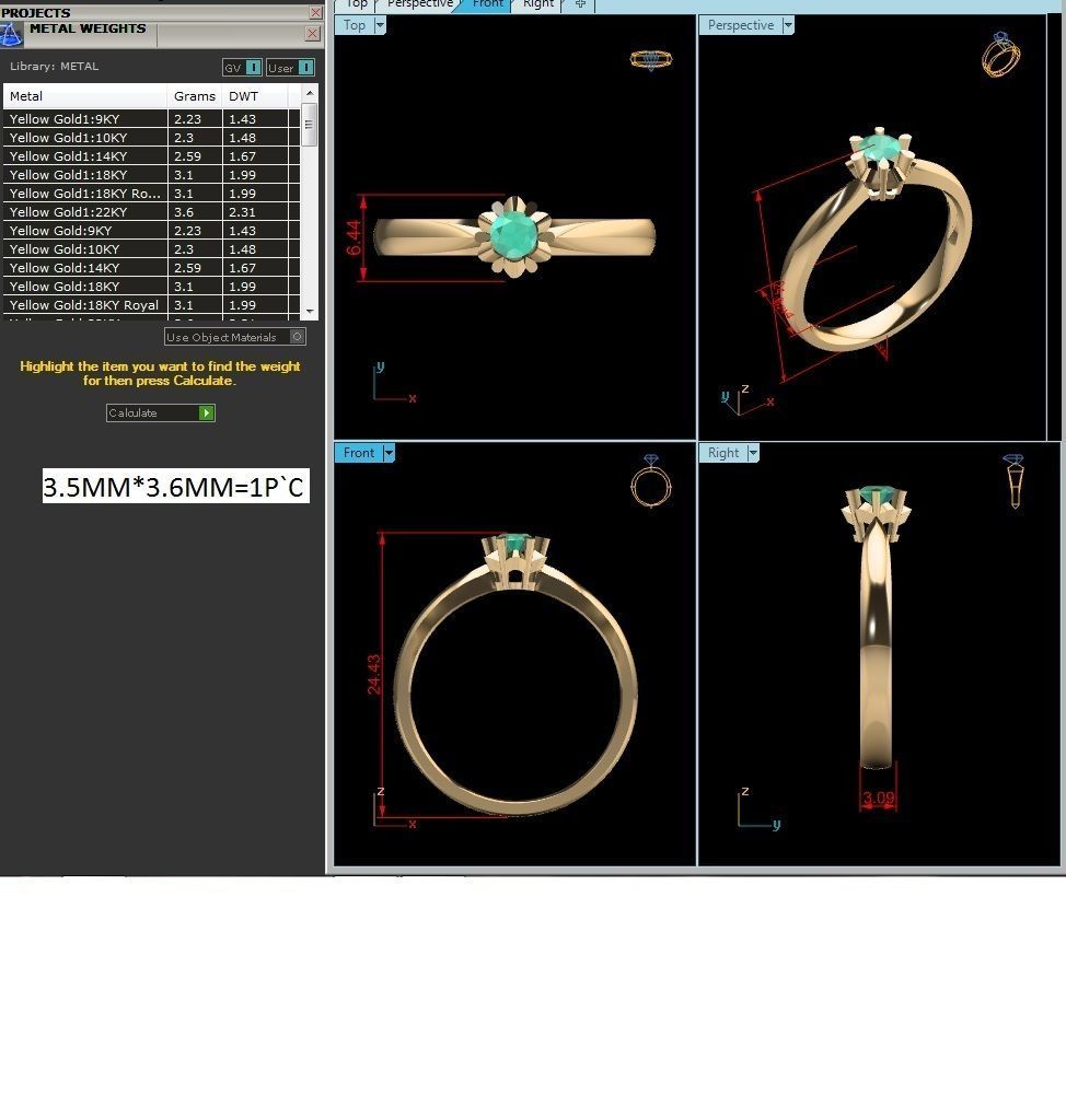 Women solitaire ring 3dm stl render detail 3D print model 3D print model_8