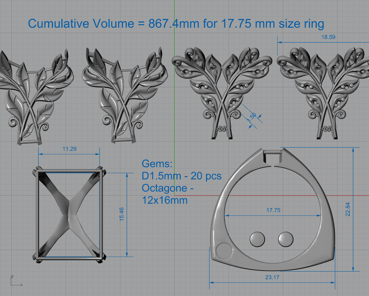 Laurel wreath ring - original 3D print model_11