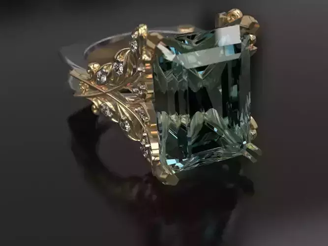 Laurel wreath ring - original 3D print model