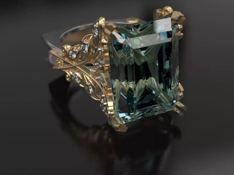 Laurel wreath ring - original 3D print model_0