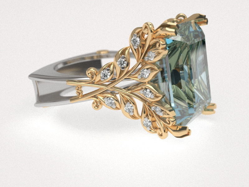 Laurel wreath ring - original 3D print model_2