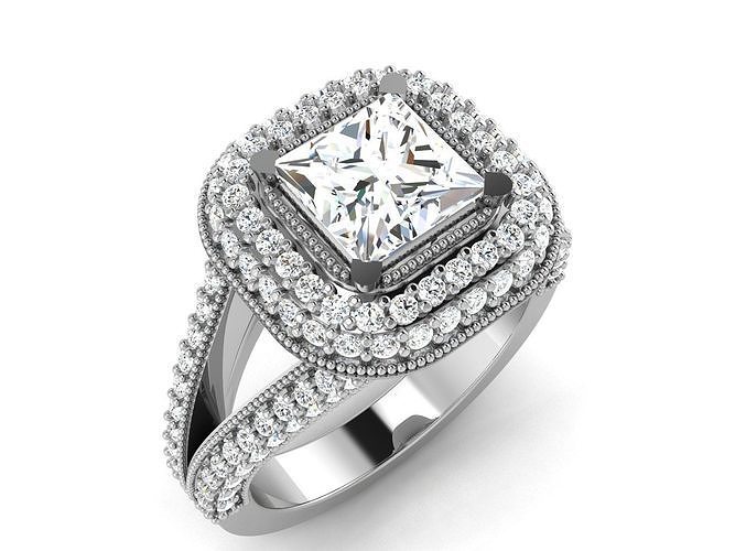 Women solitaire ring 3dm stl render detail 3D print model 3D print model