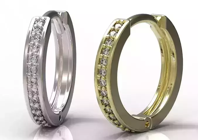 Earrings gold diamond eternity ring