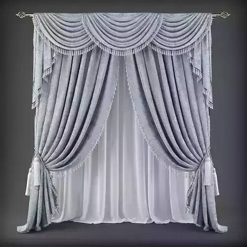 Curtain 3D with tassels