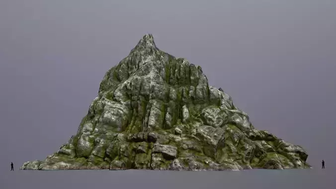 Mountain with grass on top