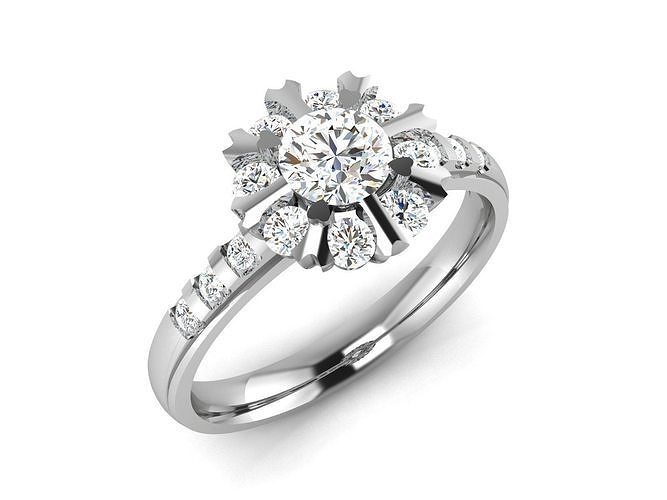 Women solitaire ring 3dm stl render detail 3D print model 3D print model