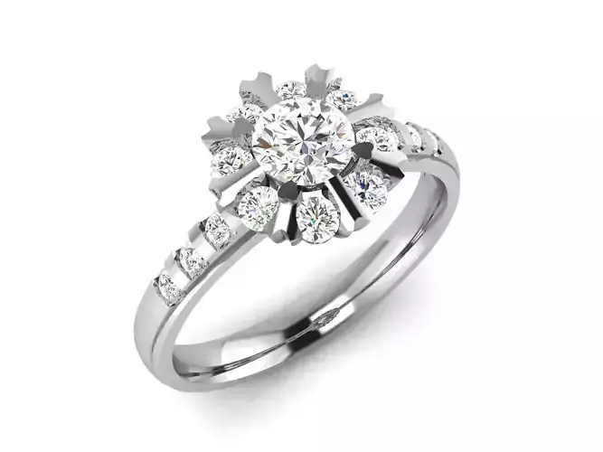 Women solitaire ring 3dm stl render detail 3D print model 3D print model