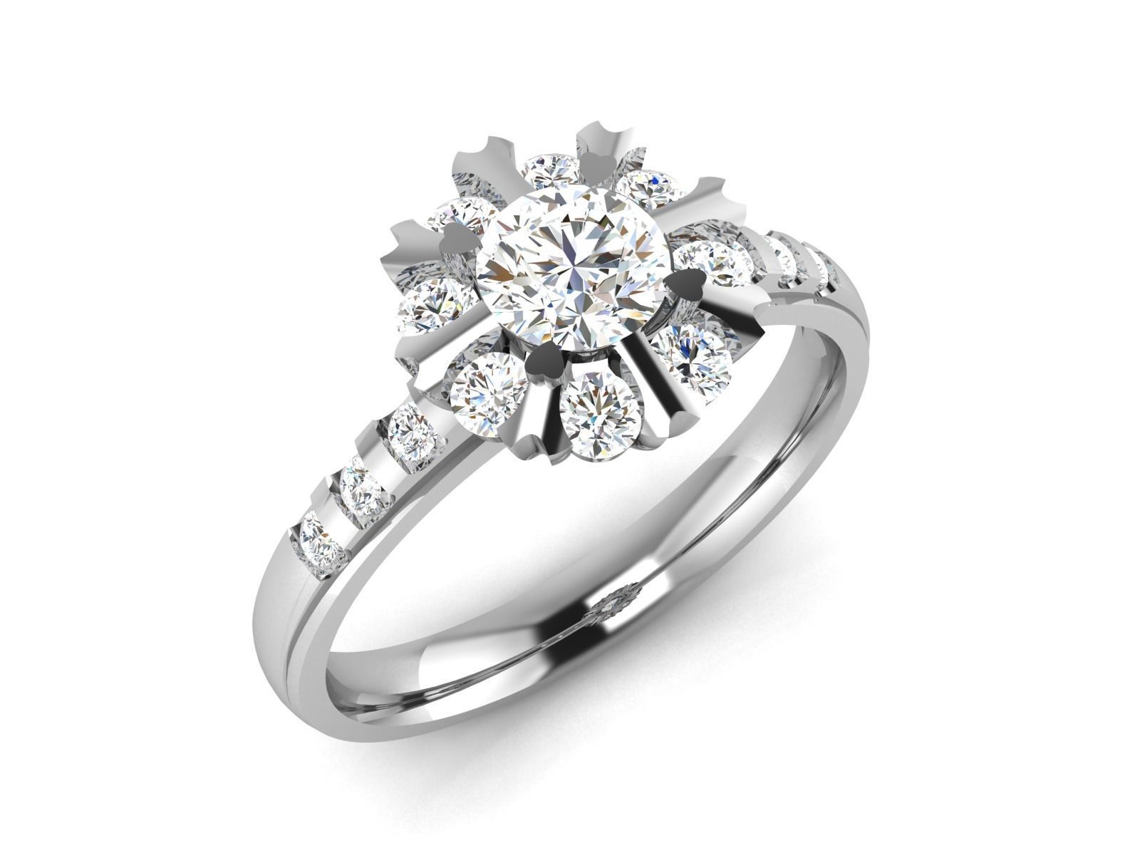 Women solitaire ring 3dm stl render detail 3D print model 3D print model_2