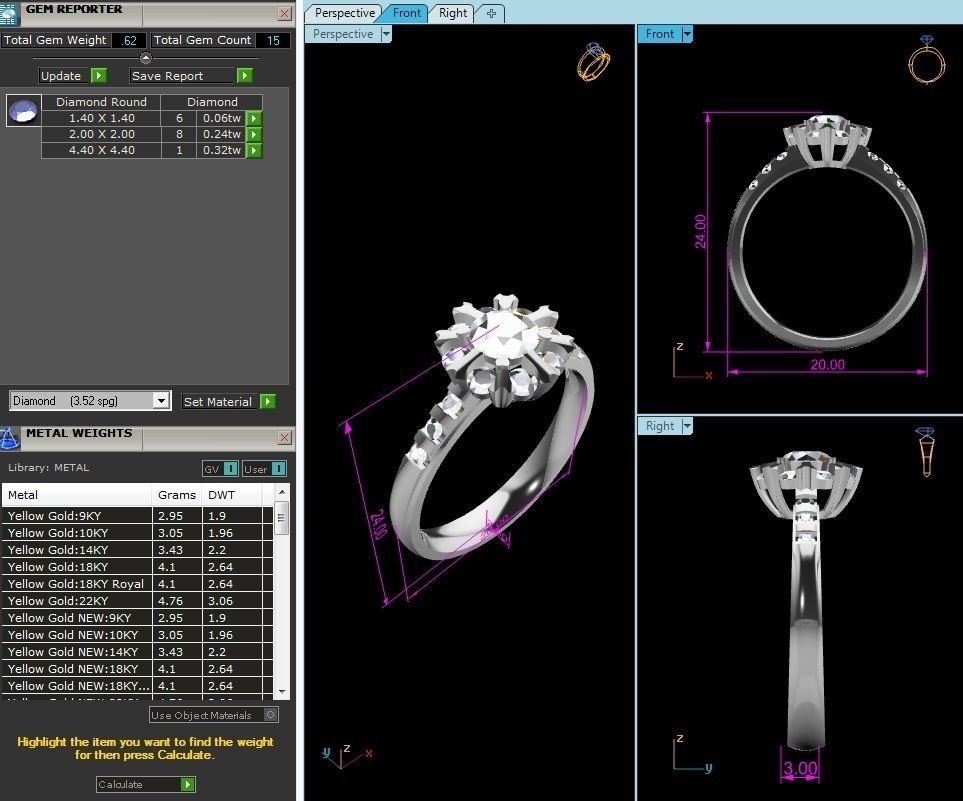 Women solitaire ring 3dm stl render detail 3D print model 3D print model_1