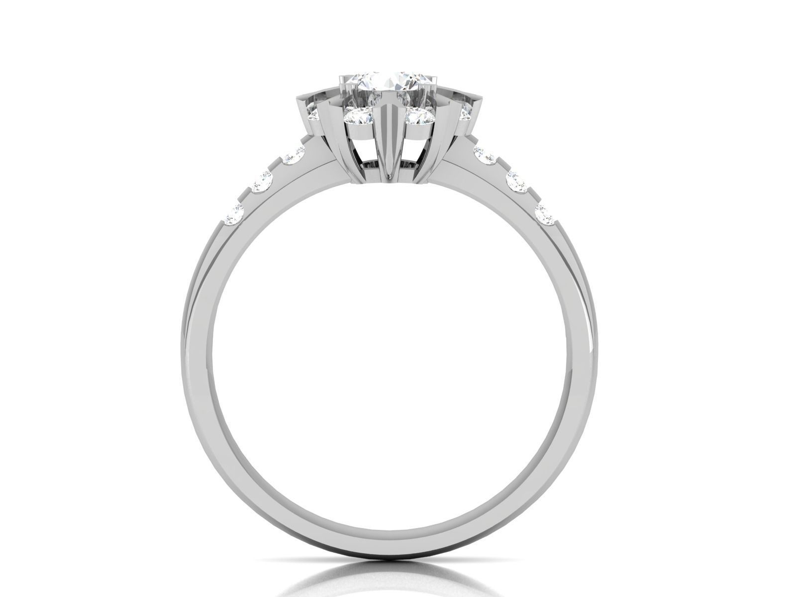 Women solitaire ring 3dm stl render detail 3D print model 3D print model_4