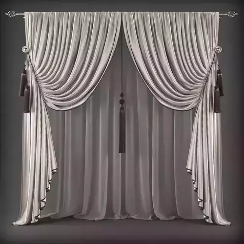 Curtain 3D with tassels