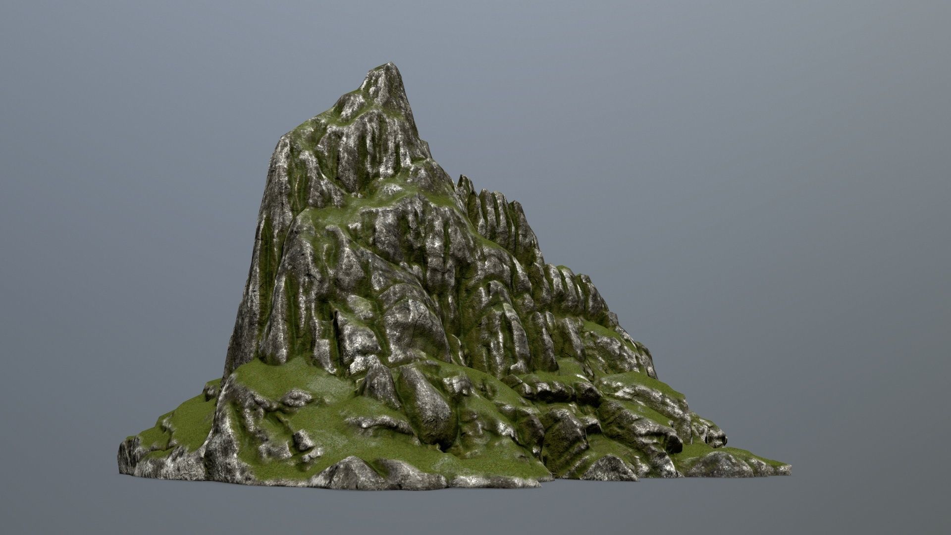 Mountain with grass on top Low-poly 3D model_8