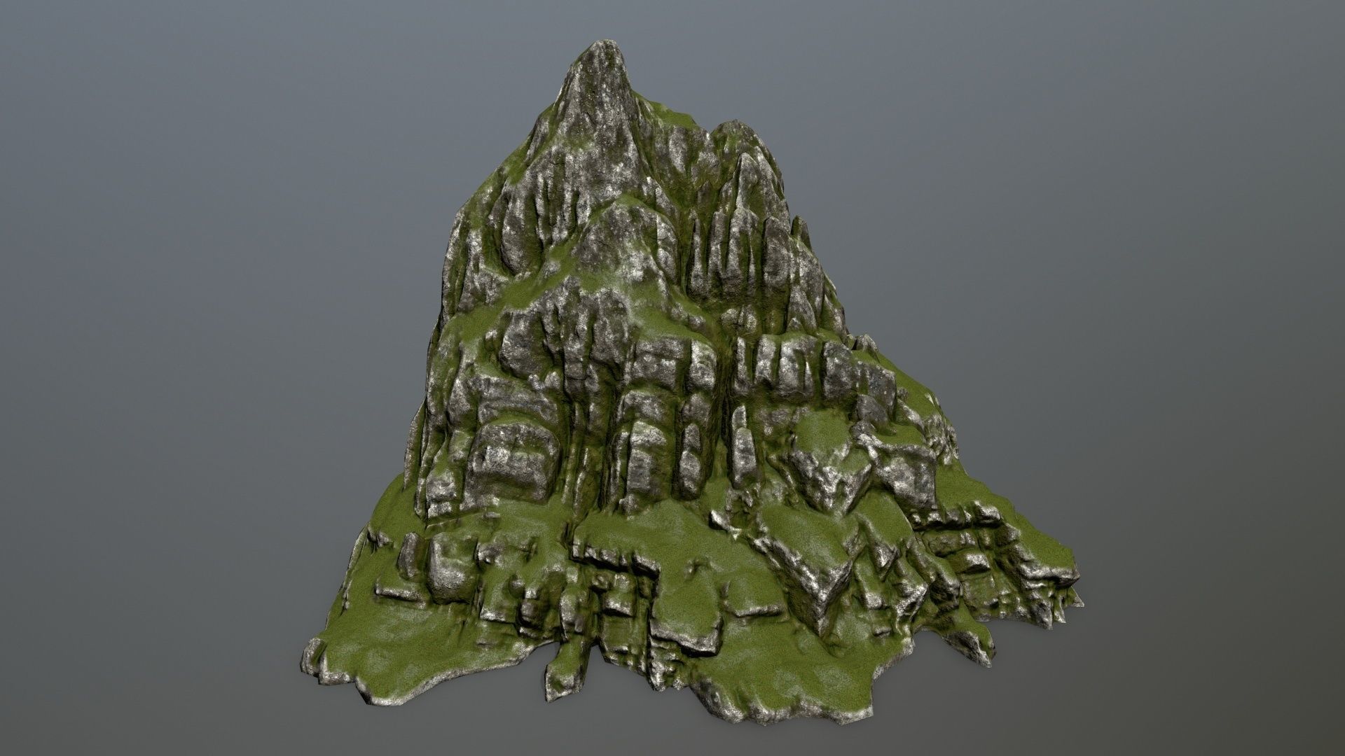 Mountain with grass on top Low-poly 3D model_10