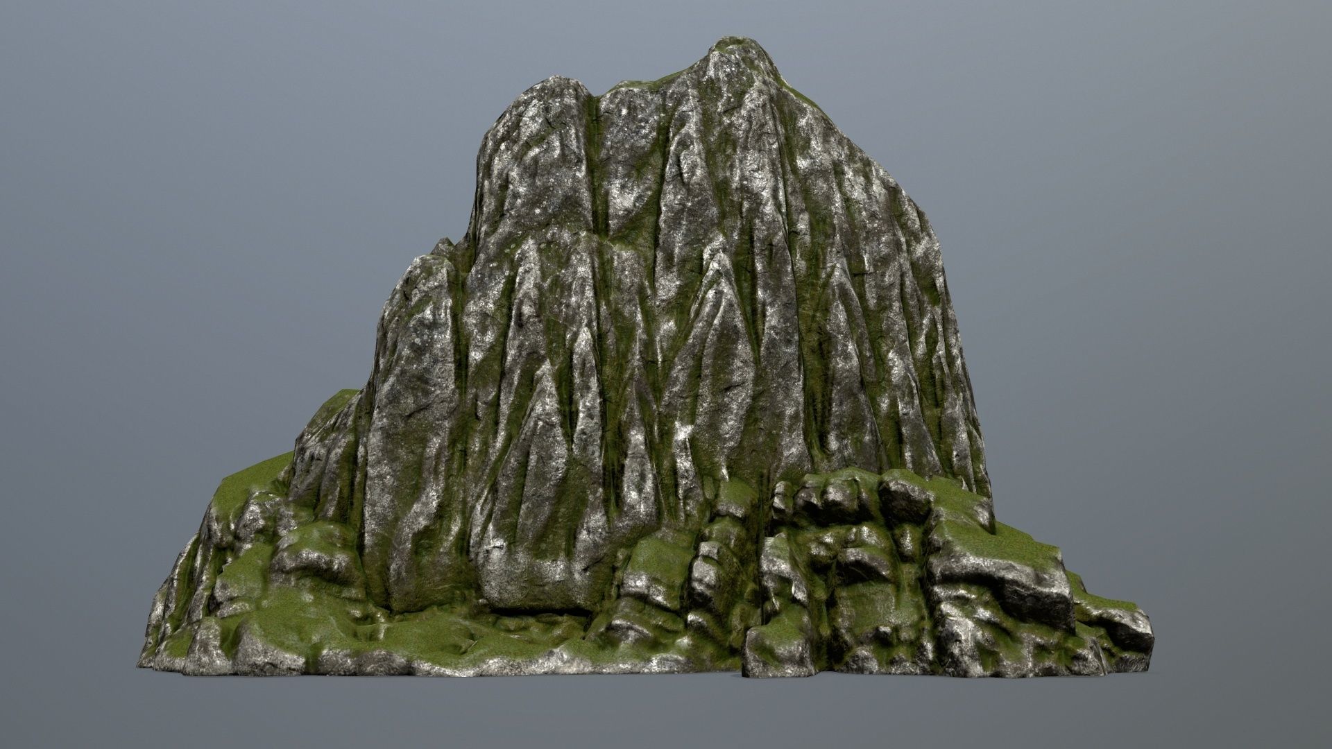 Mountain with grass on top Low-poly 3D model_5