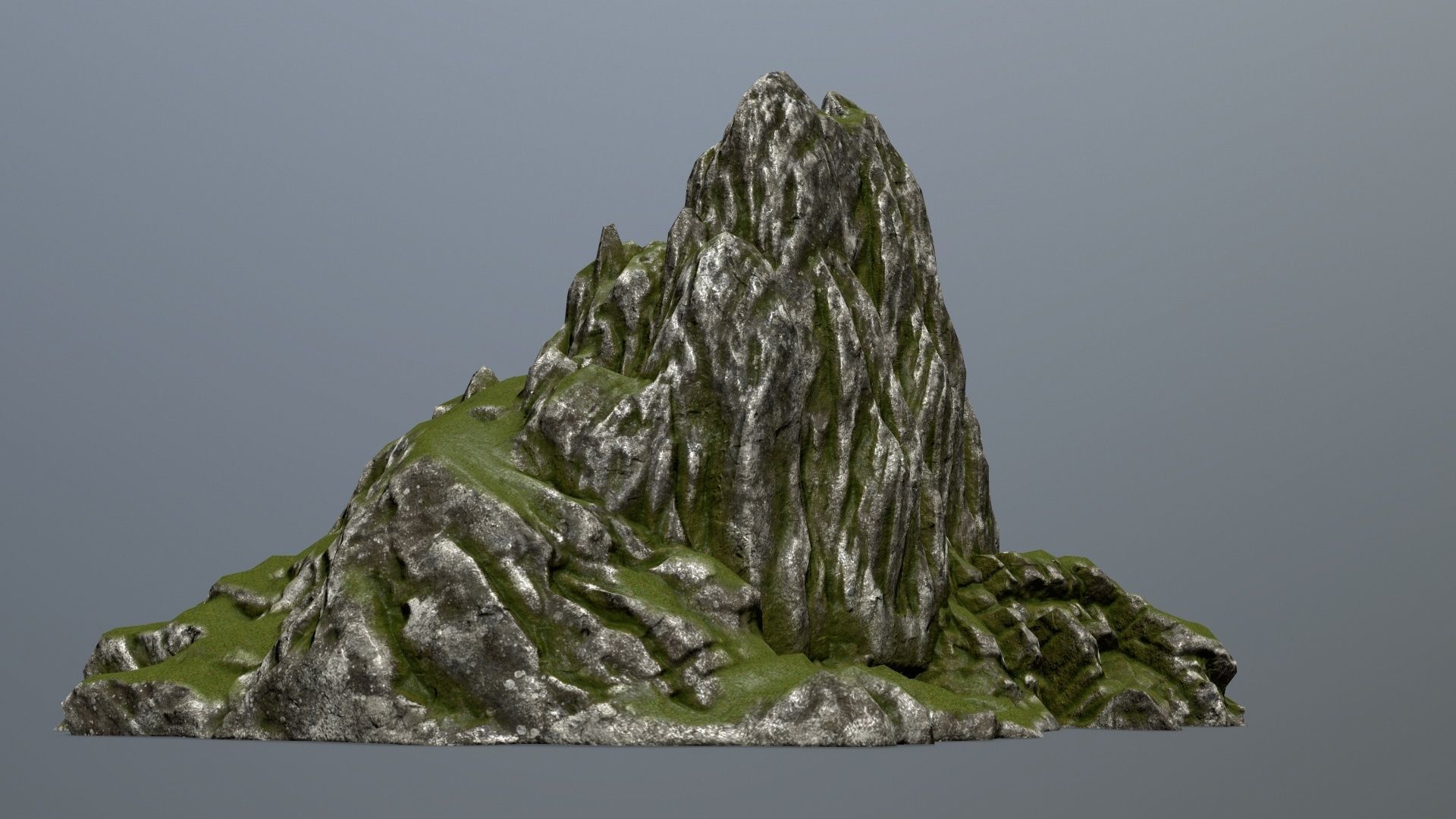 Mountain with grass on top Low-poly 3D model_4