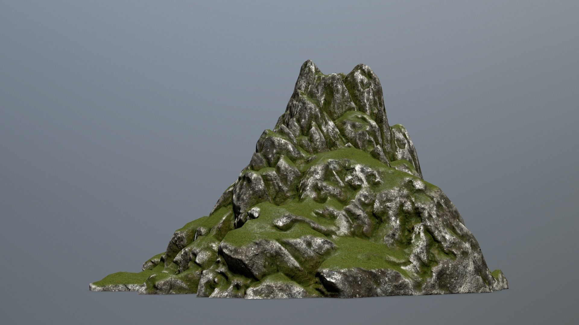 Mountain with grass on top Low-poly 3D model_2