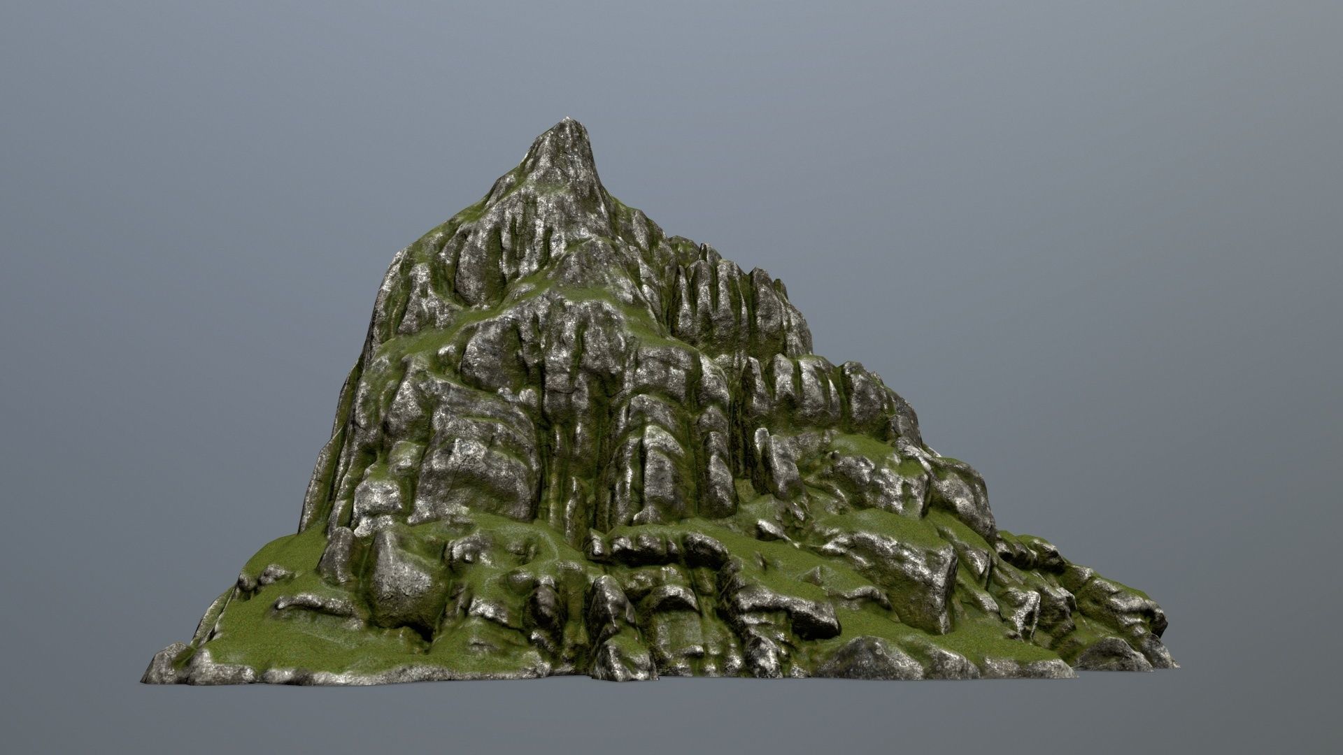 Mountain with grass on top Low-poly 3D model_9