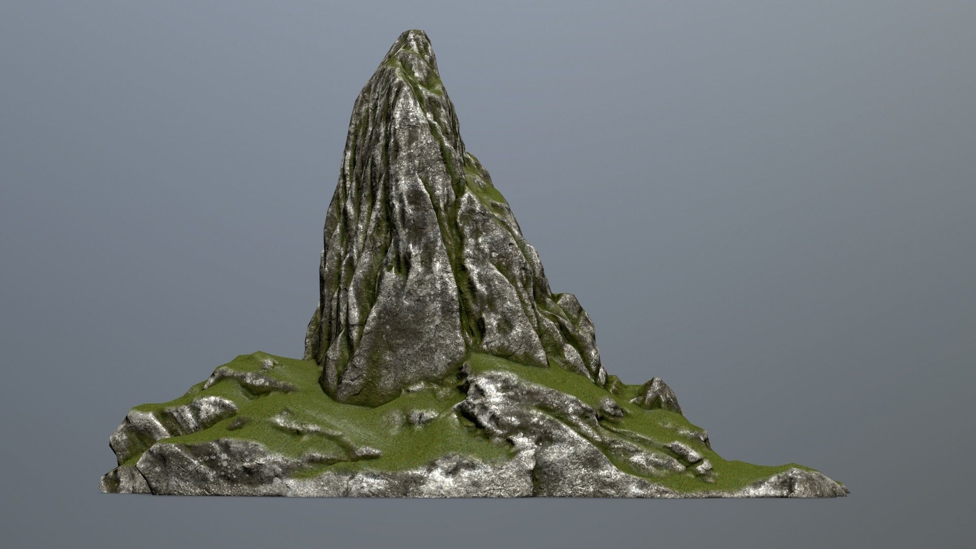Mountain with grass on top Low-poly 3D model_7