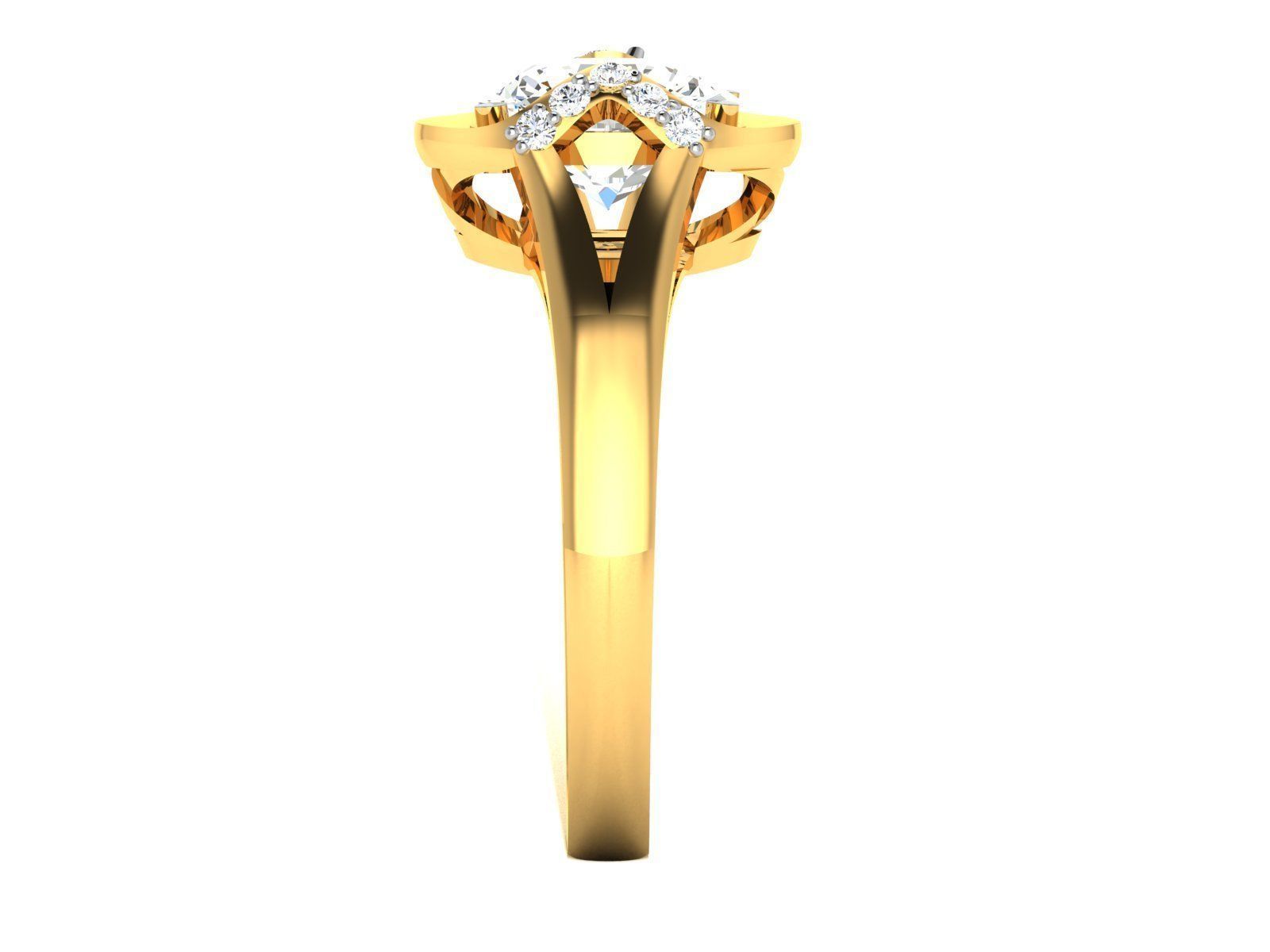 Women solitaire ring 3dm stl render detail 3D print model 3D print model_4