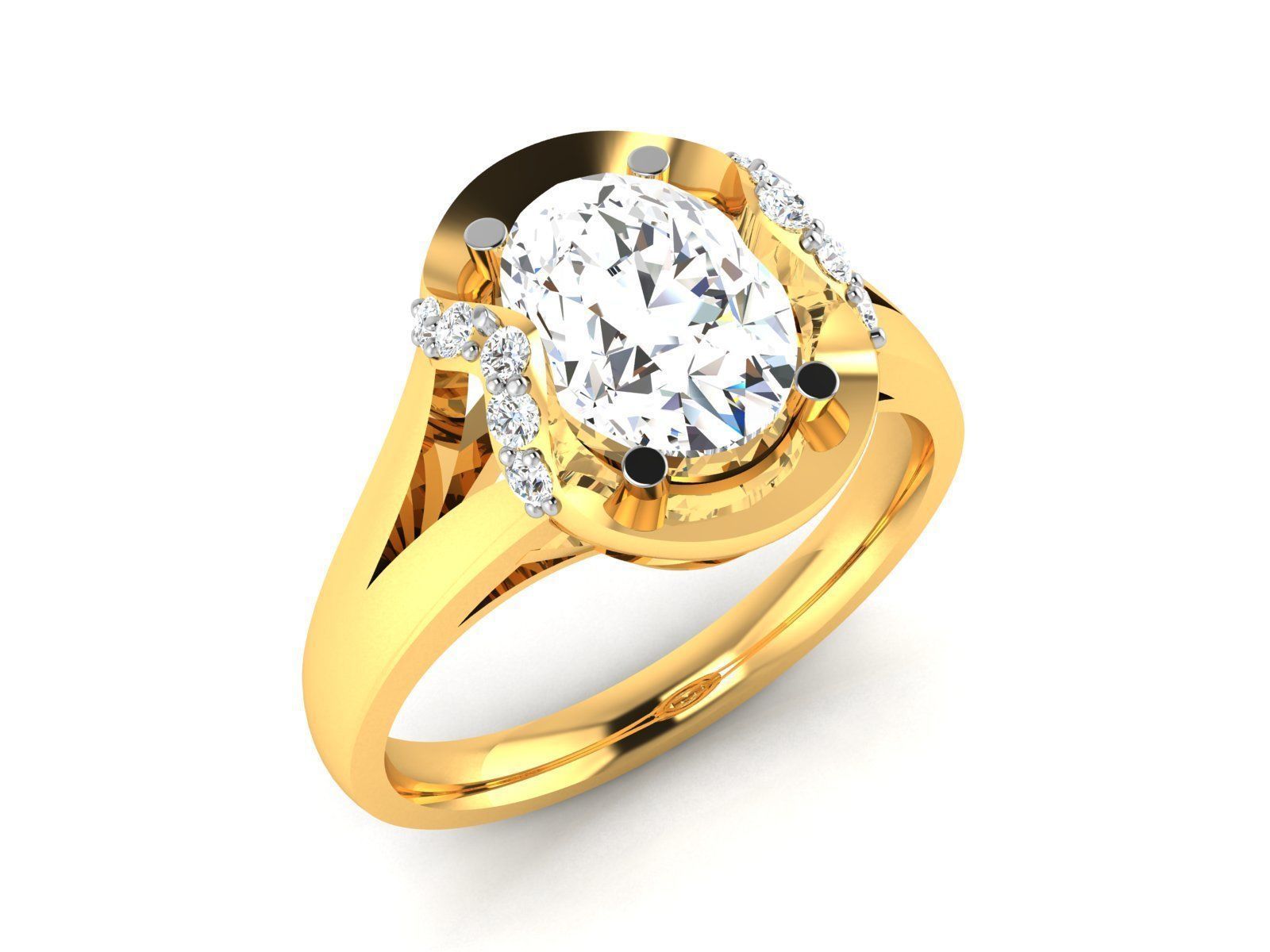 Women solitaire ring 3dm stl render detail 3D print model 3D print model_1